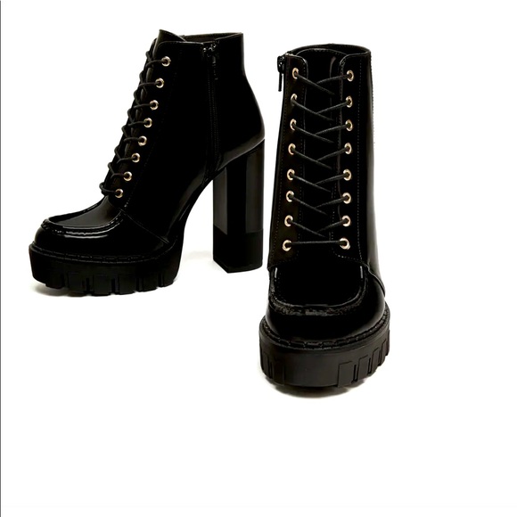 zara black lace up boots